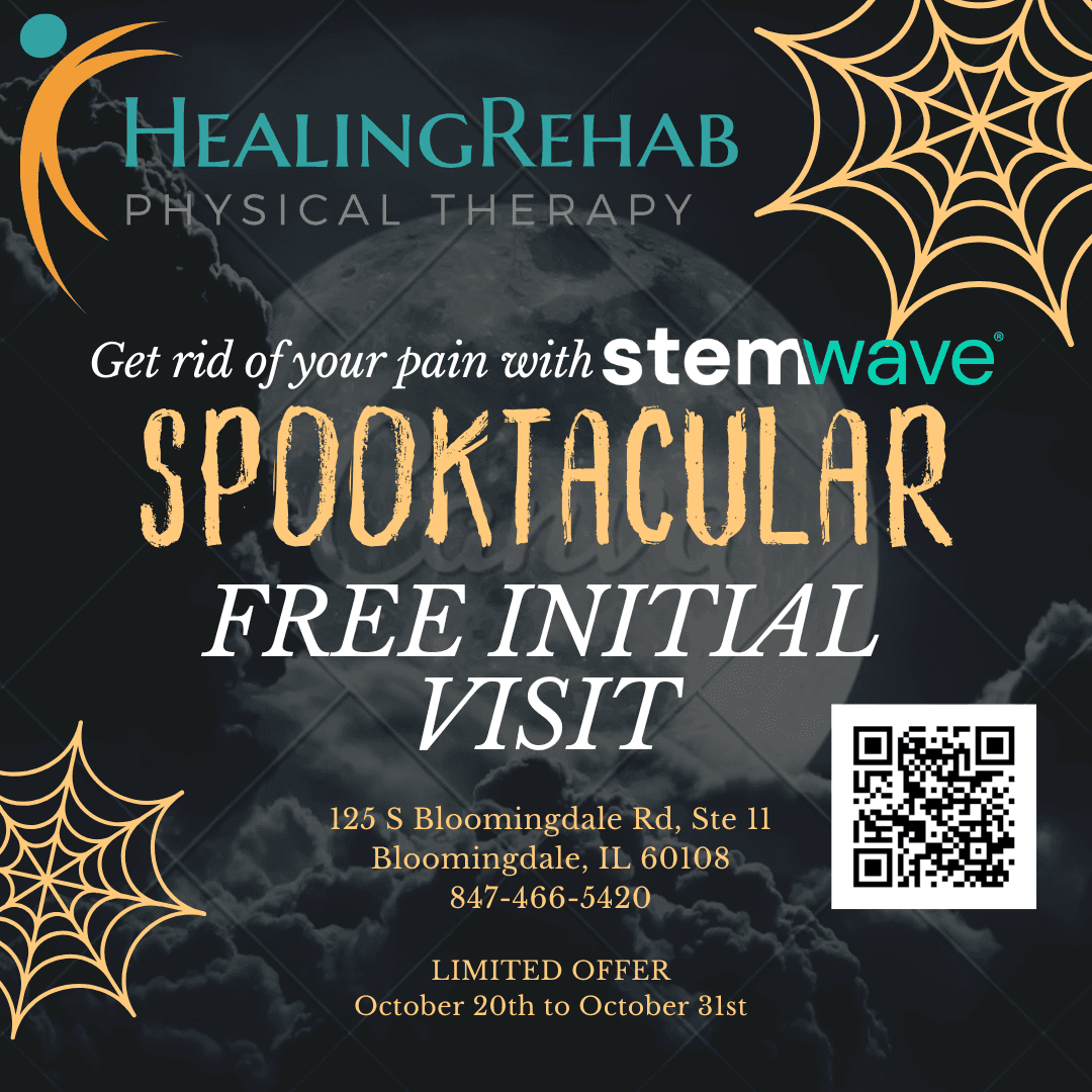 HealingRehab Halloween Special - Get rid of your pain with stemwave - Free Initial Visit - October 20th to October 31st